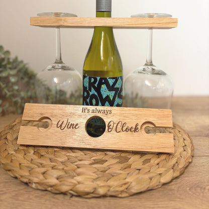 Wine O'clock Glass Caddy | Wine Glass | Gift | Bar