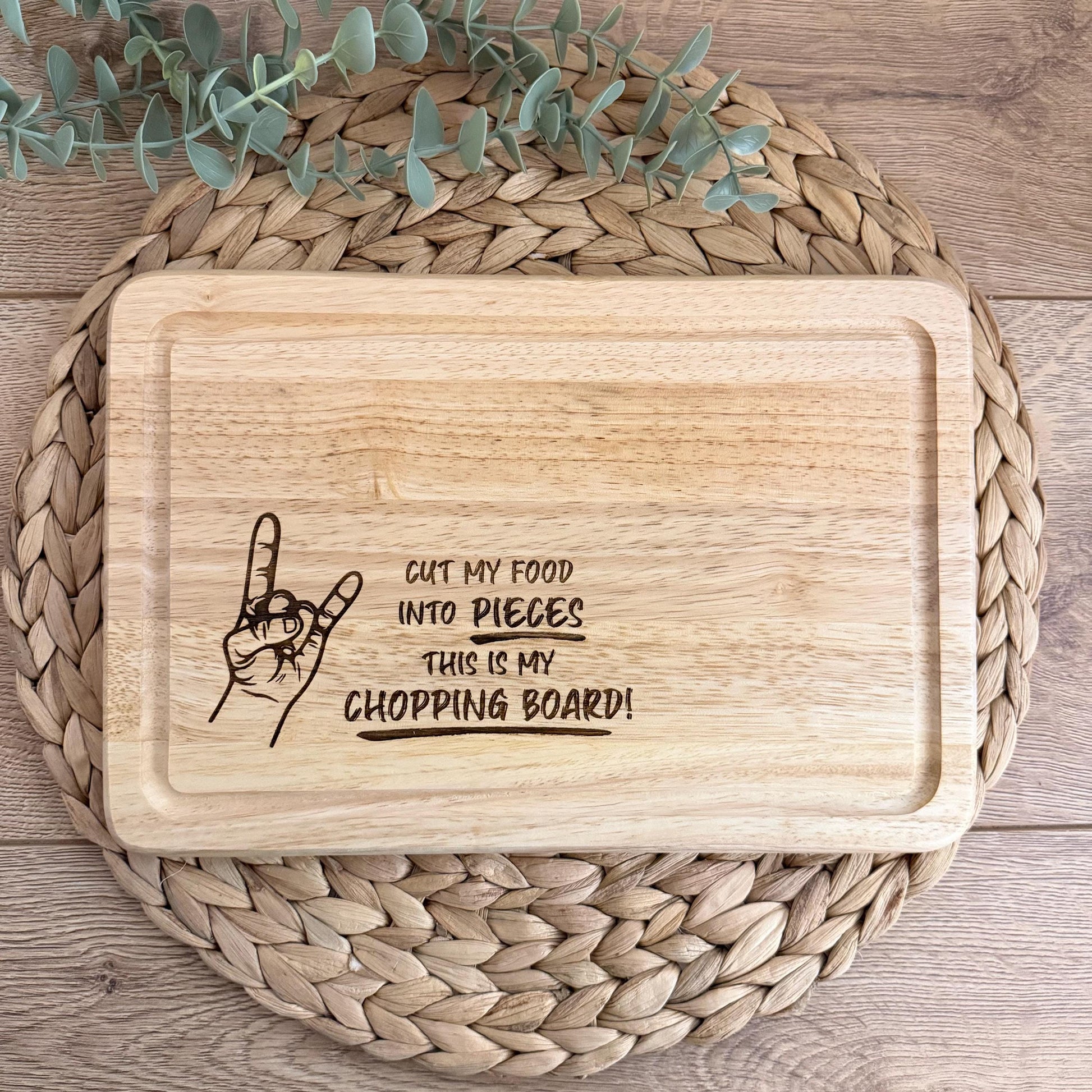 Chopping Board | Cut My Food into Pieces | Papa Roach | Last Resort | Funny | Gift | Wooden | Cutting Board | Engraved | Kitchen