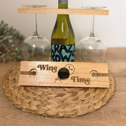 Wine Time Glass Caddy | Wine Glass | Gift | Bar