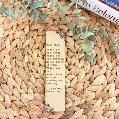 Mum Wooden Bookmark