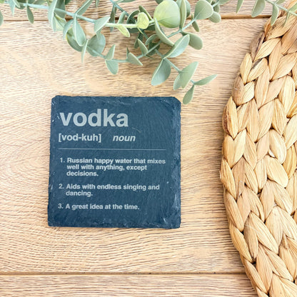 Alcohol Noun Slate Coaster