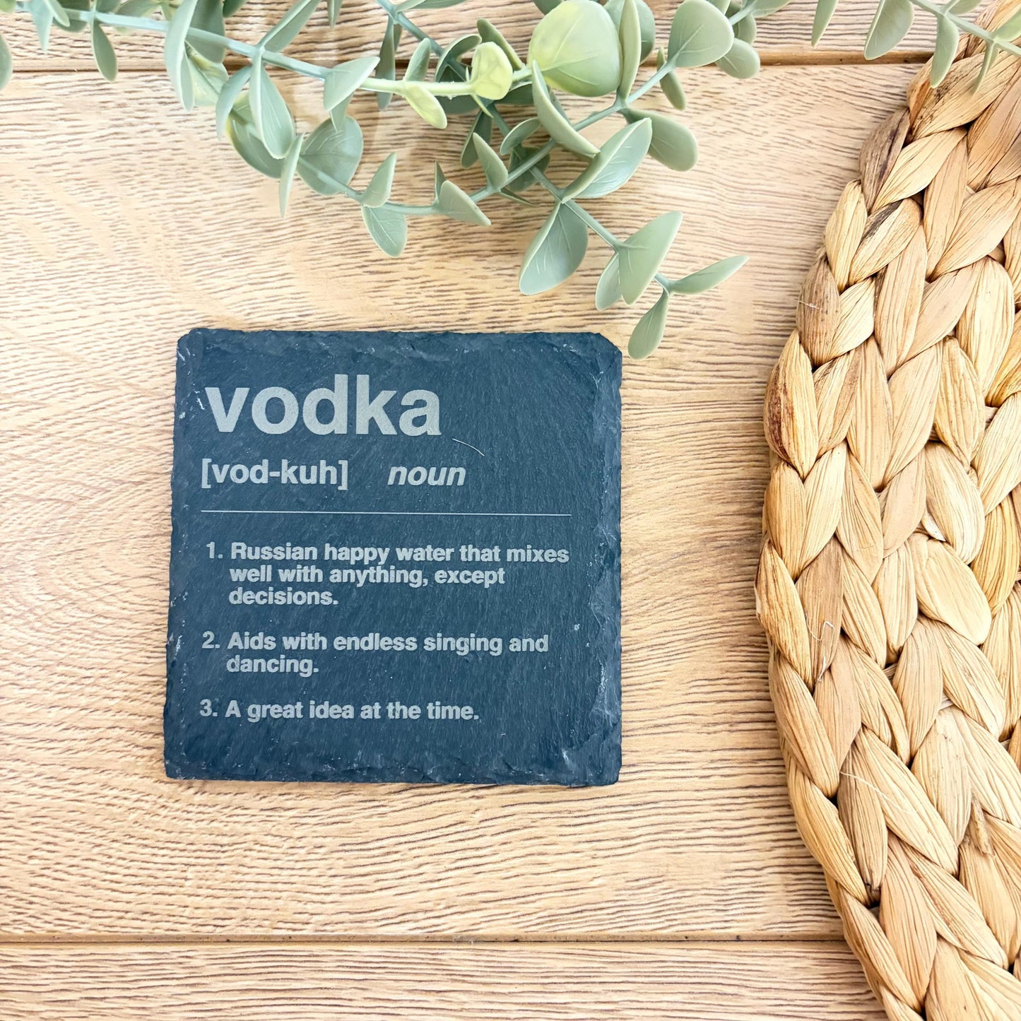 Noun Slate Coaster | Funny | Gift | Beer | Wine | Gin | Whiskey | Alcohol | Bar | Housewarming
