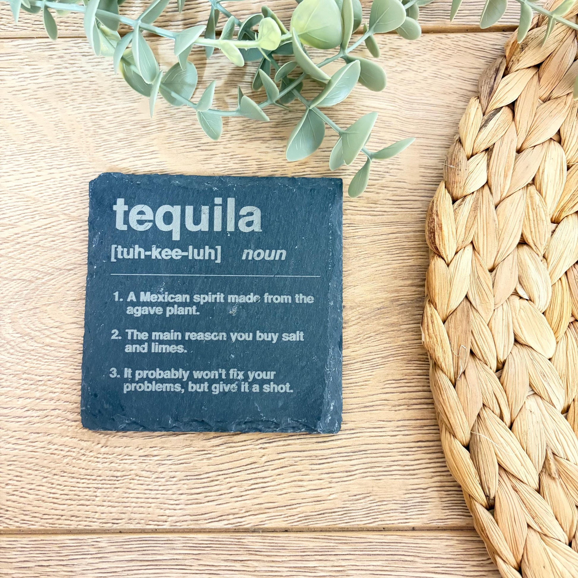 Noun Slate Coaster | Funny | Gift | Beer | Wine | Gin | Whiskey | Alcohol | Bar | Housewarming