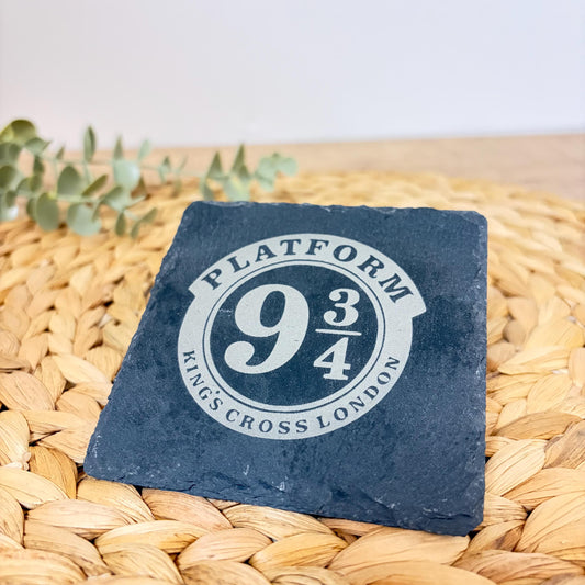 Platform 9 3/4 Slate Coaster | Wizard | Gift | Fan | Magic | Housewarming