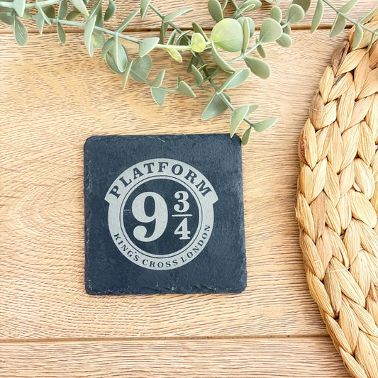 Platform 9 3/4 Slate Coaster | Wizard | Gift | Fan | Magic | Housewarming