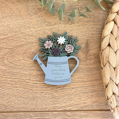 Mother's Day Birth Flower Magnet | Bouquet | Watering Can | Garden | Help Us Grow