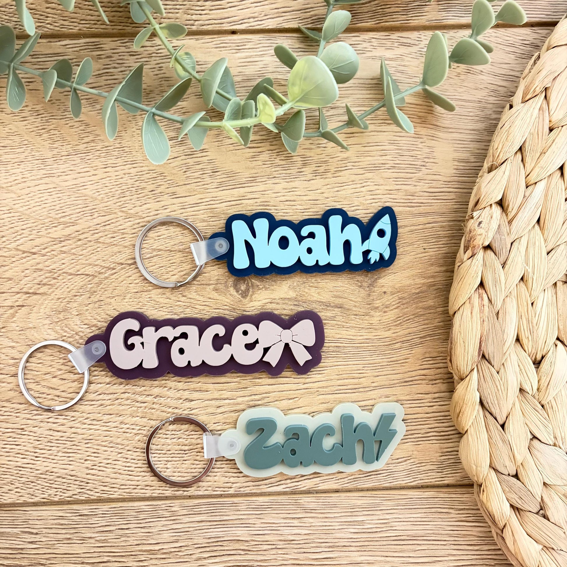 Personalised Name Keyring | Keychain | Colour | Acrylic | Bag Tag | Back to School