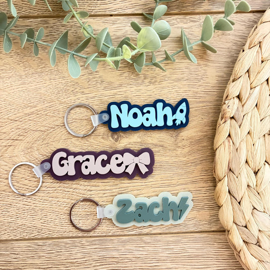 Personalised Name Keyring | Keychain | Colour | Acrylic | Bag Tag | Back to School