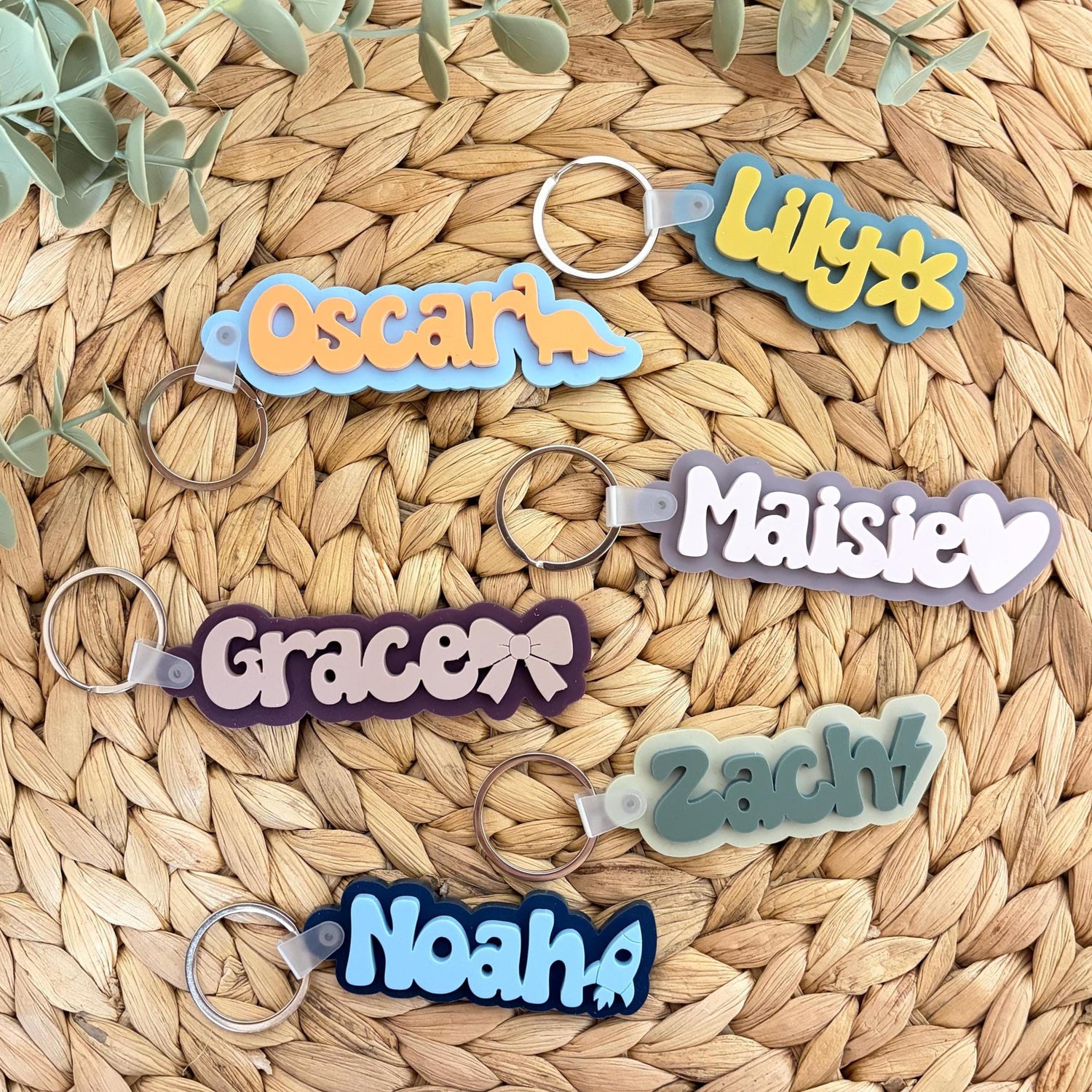 Personalised Name Keyring | Keychain | Colour | Acrylic | Bag Tag | Back to School