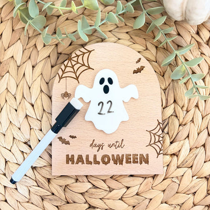 Halloween Countdown Shelf Sitter | Ghost | Days Until Halloween | Seasonal Home Decor | Spooky Season Decoration | Halloween Gift