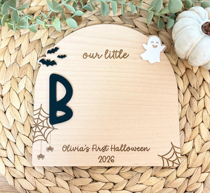 Personalised Little BOO Sign | DIY Baby Handprint or Footprint | First Halloween Keepsake | Halloween Baby Gift