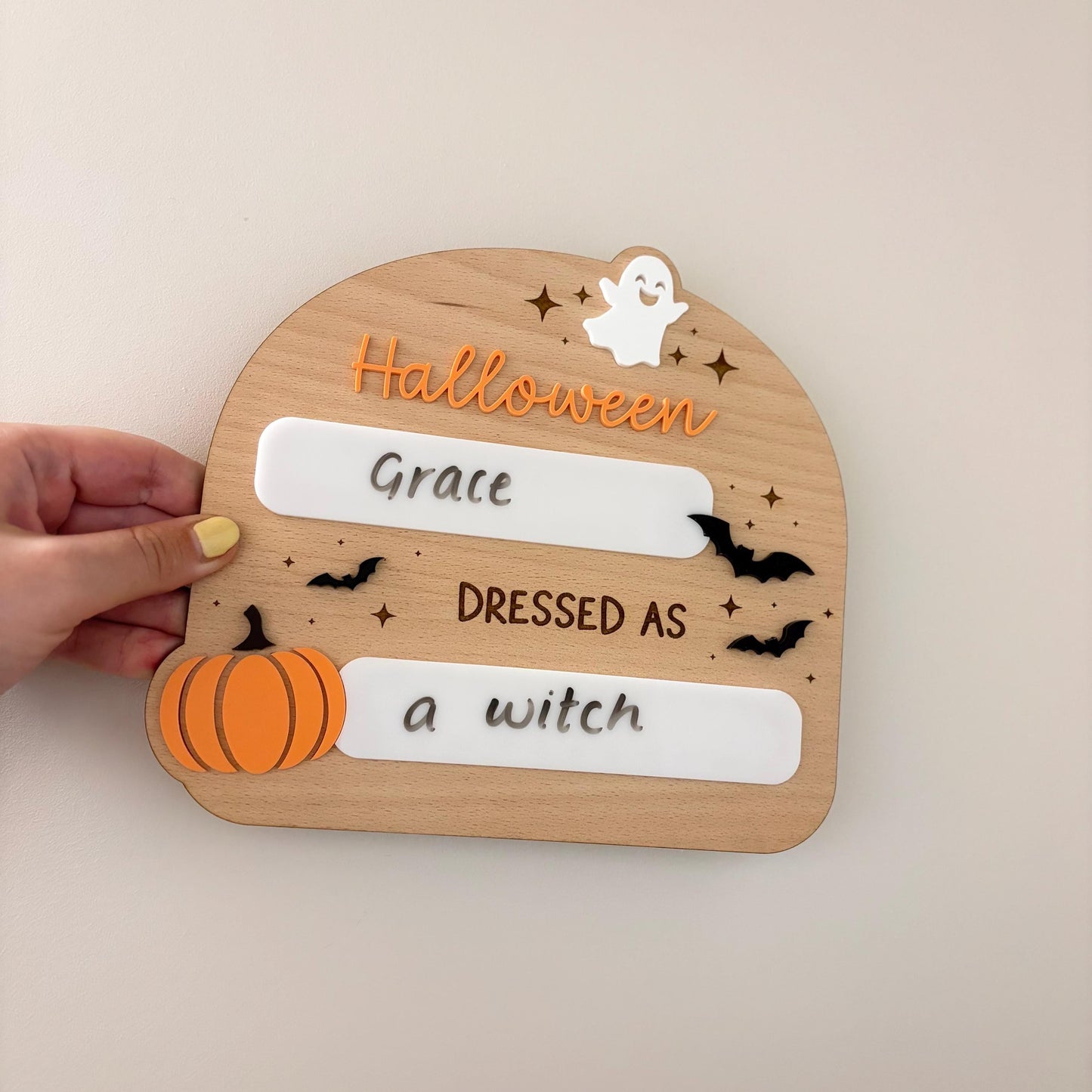 Halloween Dress Up Photo Prop | Prop for Kids | Shelf Sitter | Trick or Treat Photo Sign | Keepsake