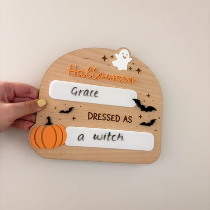 Halloween Dress Up Photo Prop | Prop for Kids | Shelf Sitter | Trick or Treat Photo Sign | Keepsake