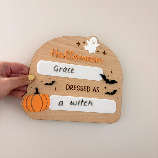 Halloween Dress Up Photo Prop | Prop for Kids | Shelf Sitter | Trick or Treat Photo Sign | Keepsake