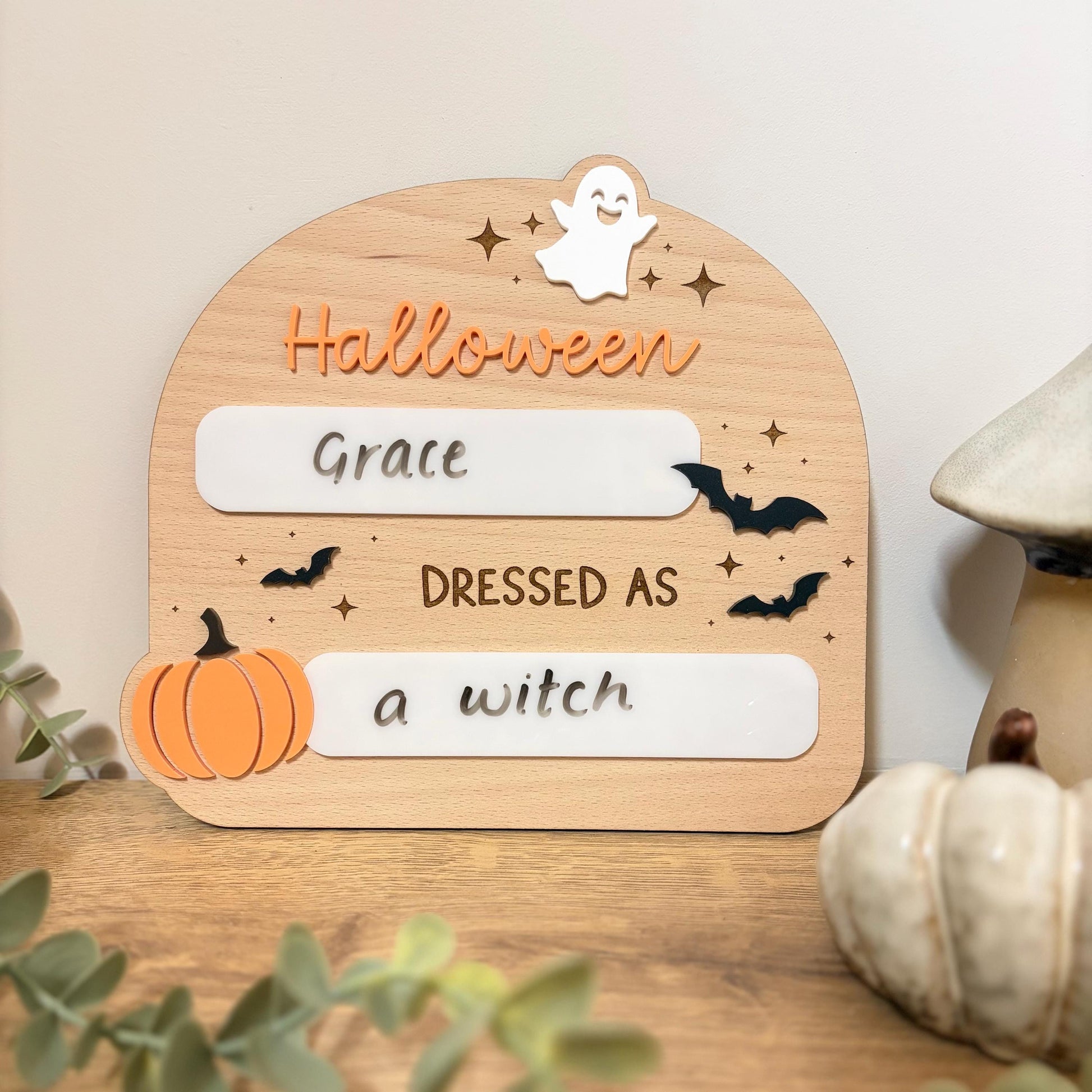 Halloween Dress Up Photo Prop | Prop for Kids | Shelf Sitter | Trick or Treat Photo Sign | Keepsake