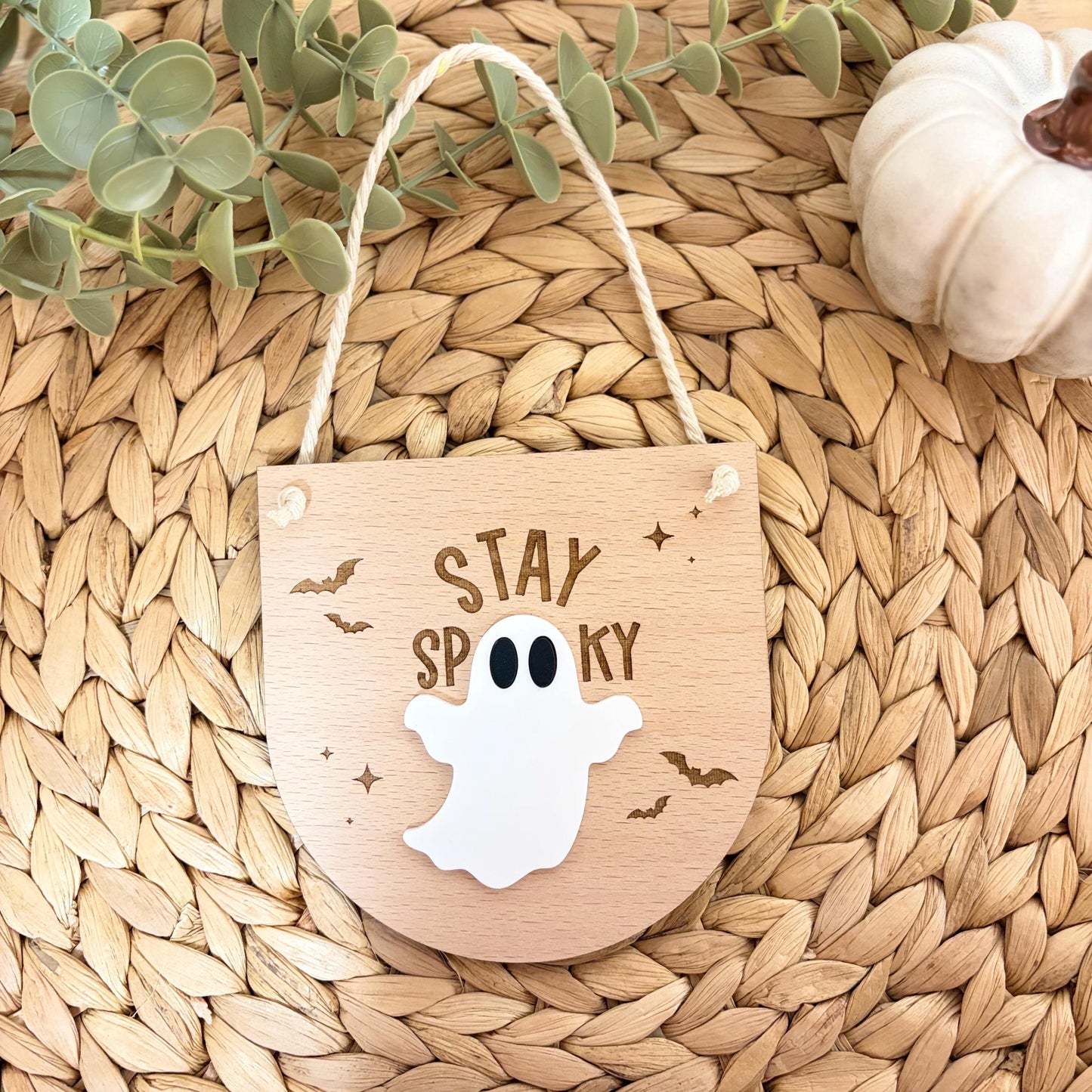 Stay Spooky Hanging Sign | Hanging Decoration | Seasonal Decor | Halloween Home Decor | Ghost | Spooky Gift