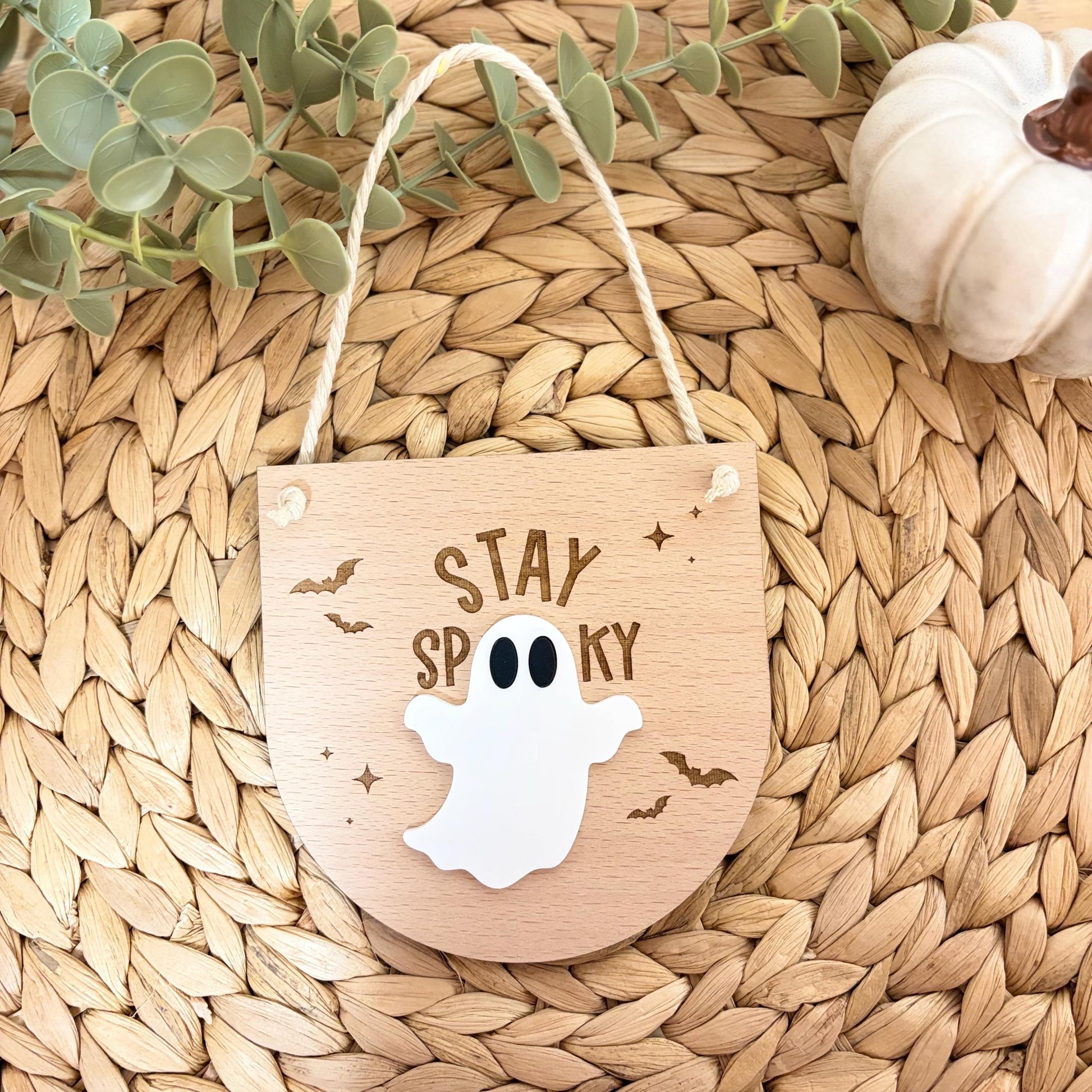 Stay Spooky Hanging Sign | Hanging Decoration | Seasonal Decor | Halloween Home Decor | Ghost | Spooky Gift
